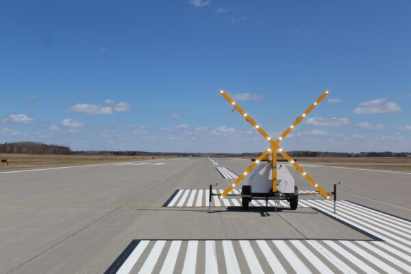 Lighted X Runway Closure Marker Front View