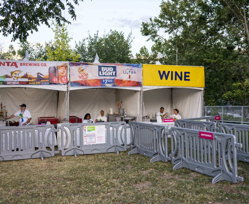 Silver Barricades leading to wine purchase area