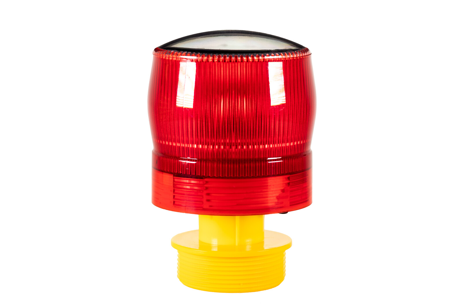 Airport runway hazard light - red solar LED light with 360-degree visibility. OTW Safety airport barricade lights