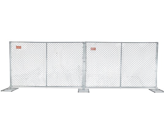 OTW Safety 6x10 temporary chain link fence panels with metal tube stands