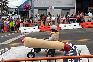 OTW Safety go kart barricades lining race track at Helena Septemberfest during their soapbox derby